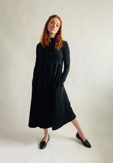 Megumi Dress in Black Ribknit