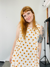 Latoya Dress in Turmeric Polka Dot