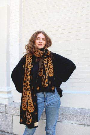 Leopard Merrino Wool Scarf