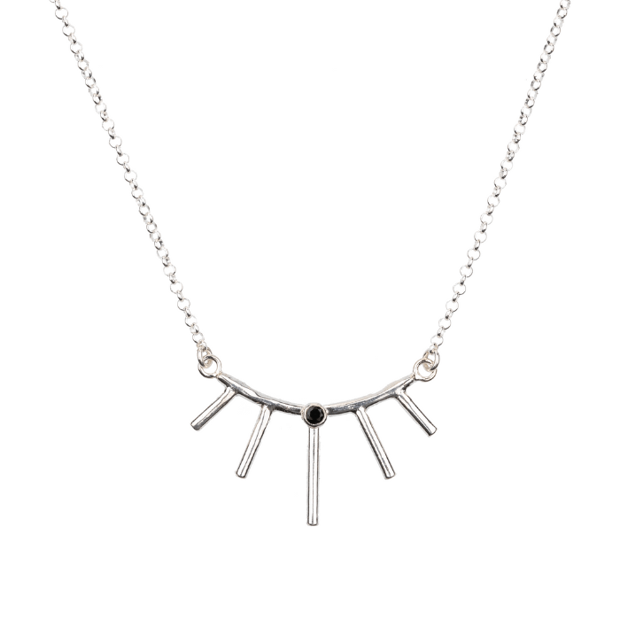 Mini Silver Sunray Necklace