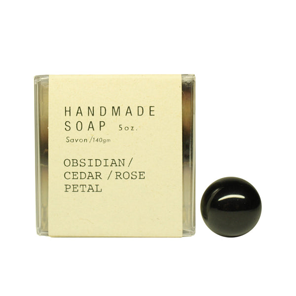 Obsidian Sphere, Cedar and Rose Soap