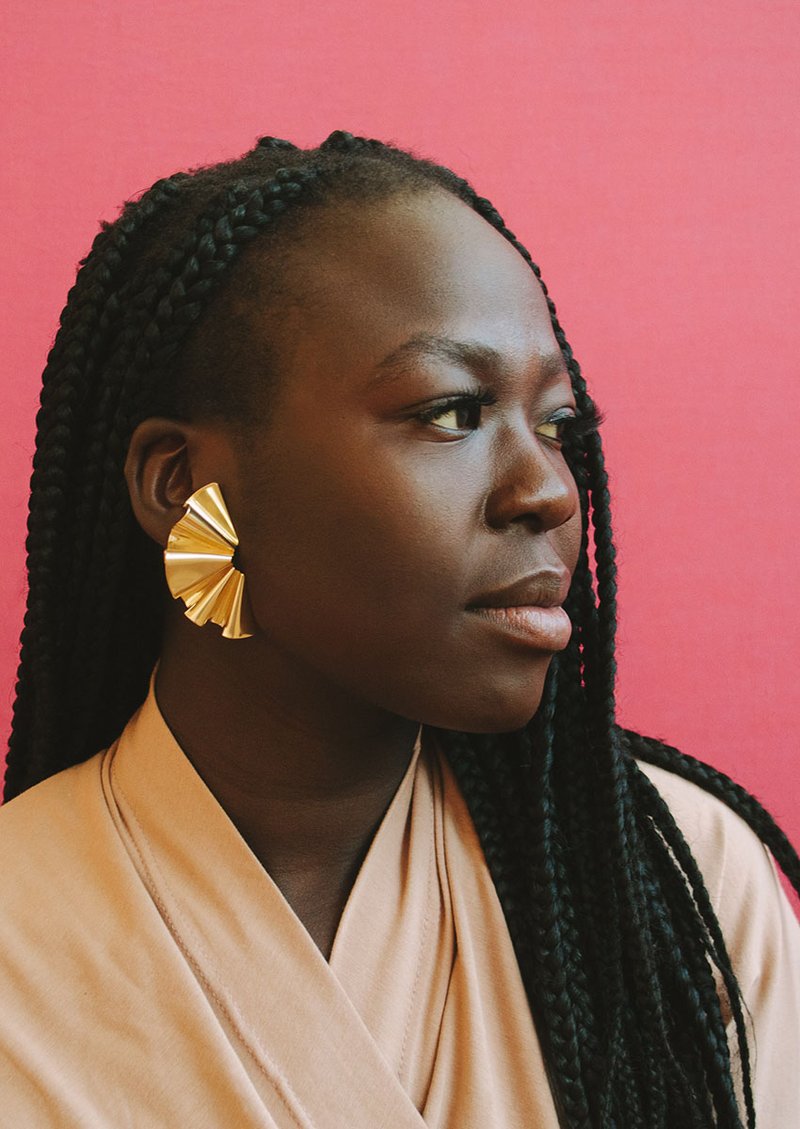 Faldi Earrings in Brass