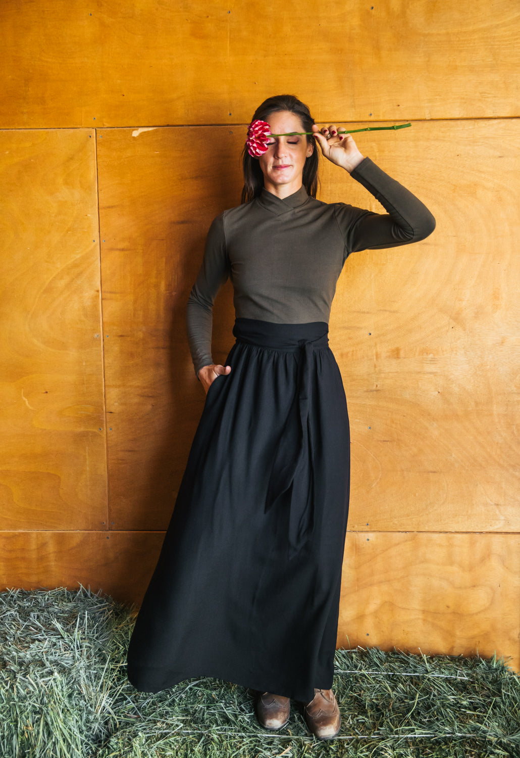 Maxi Wrap Skirt in Black Challis – Altar PDX