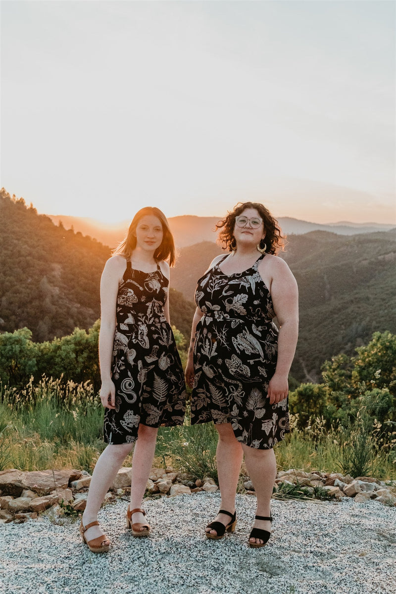 Juniper Dress in Black Woodland Wonder