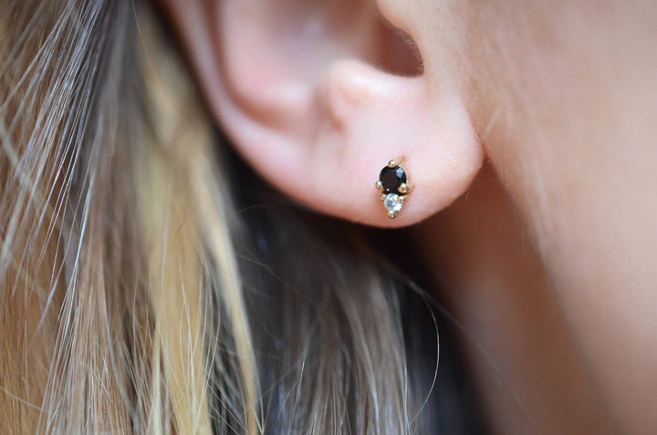 Black and White Diamond Studs