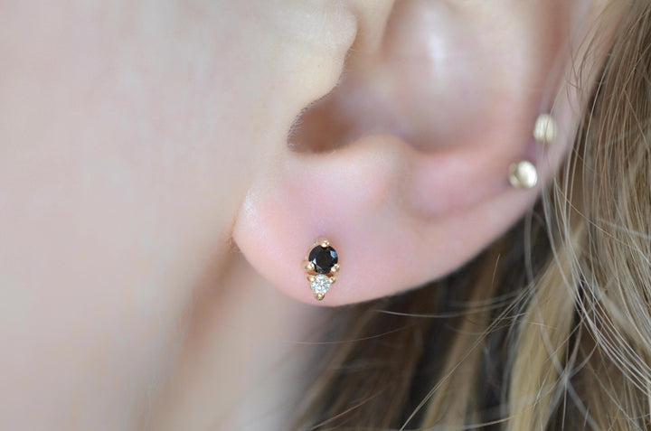 Black and White Diamond Studs