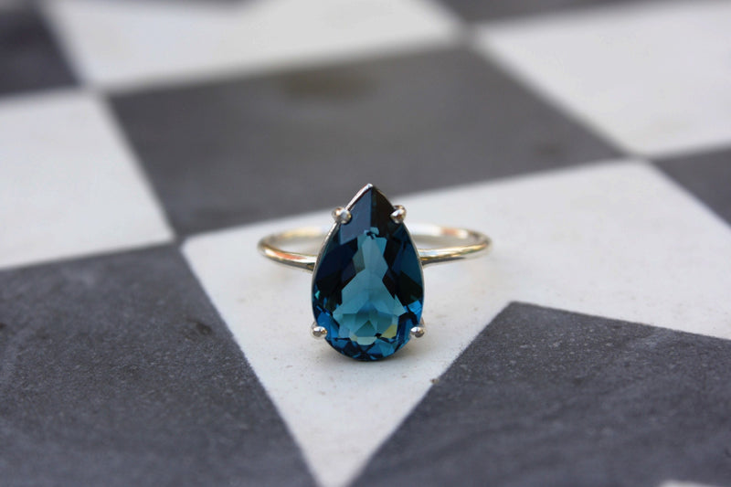 Pear Cut London Blue Topaz