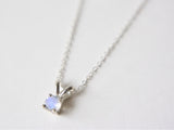 Moonstone Necklace, 4mm Round Faceted