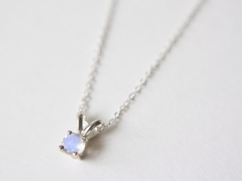 Moonstone Necklace, 4mm Round Faceted