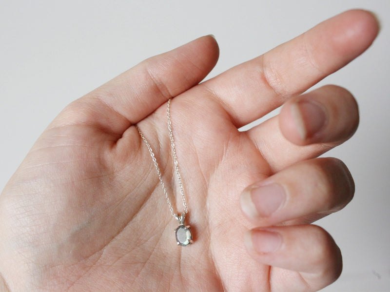Labradorite Necklace, 7x5 Oval