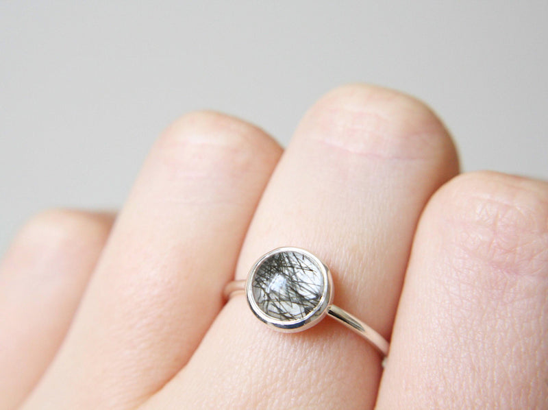 Black Rutilated Quartz Ring