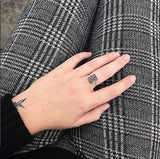 Tourmalinated Quartz Ring, 12x10 Emerald Cut