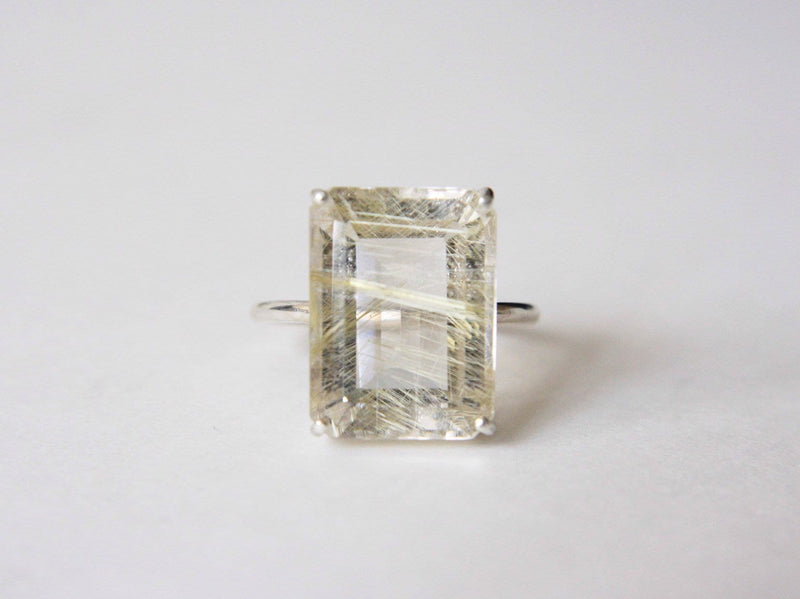 Golden Rutilated Quartz Ring