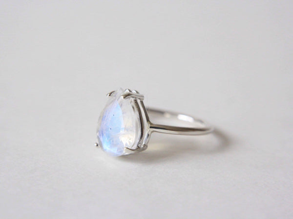 12x8 Pear Cut Moonstone Ring