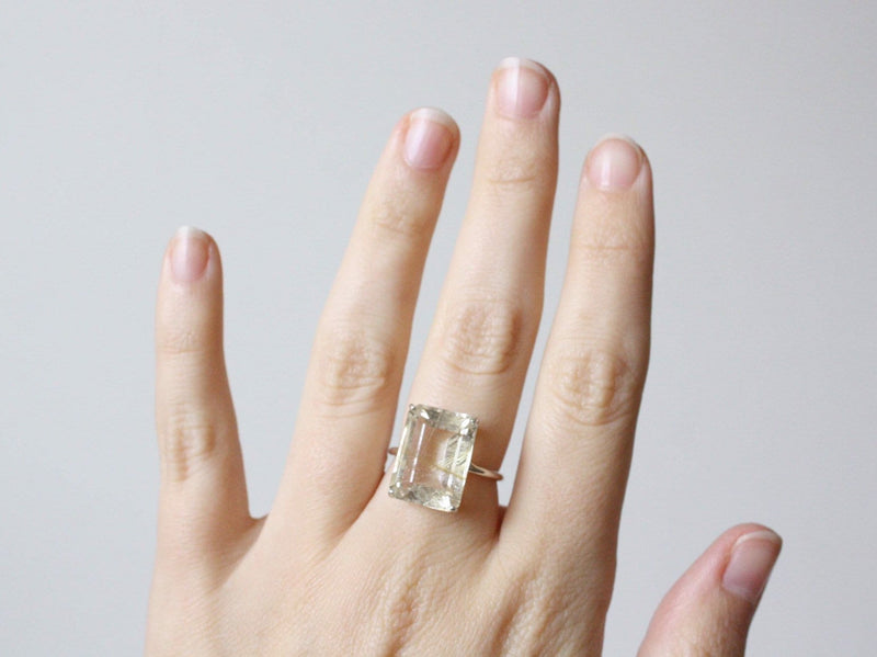 Golden Rutilated Quartz Ring