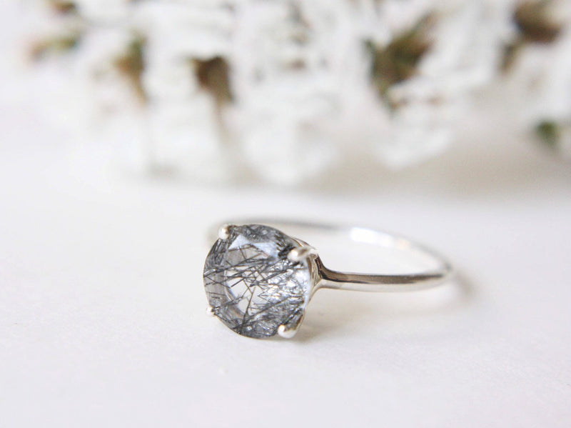 Black Rutilated Quartz Ring