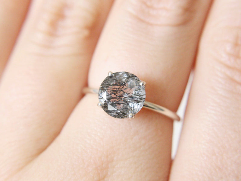 Black Rutilated Quartz Ring