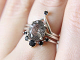 Black Spinel Chevron Ring