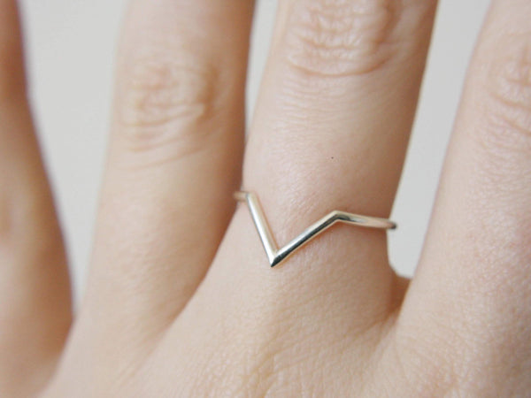 Chevron Ring, Chevron Wedding Band