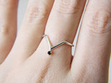 Black Spinel Chevron Ring