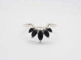 Marquise Crown Black Spinel Ring