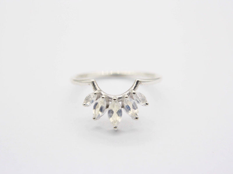Marquise Crown Moonstone Ring