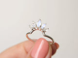 Marquise Crown Moonstone Ring