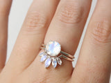 Marquise Crown Moonstone Ring