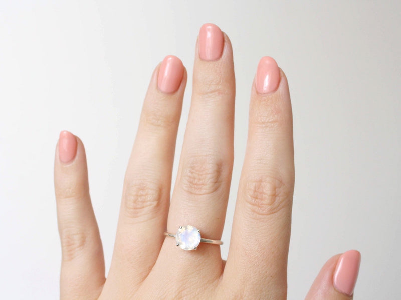 Rainbow Moonstone Ring