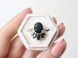 Marquise Crown Black Spinel Ring
