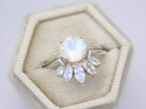Marquise Crown Moonstone Ring