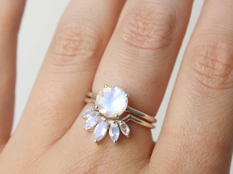 Rainbow Moonstone Ring