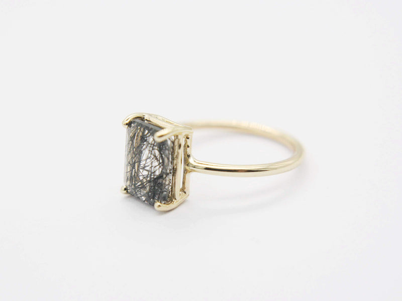 Black Rutilated Quartz Ring