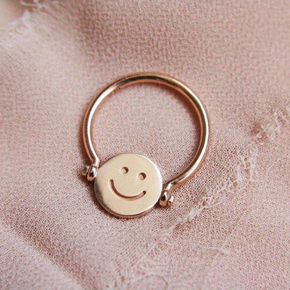 Mood Ring, Smiley Face Spinner Ring
