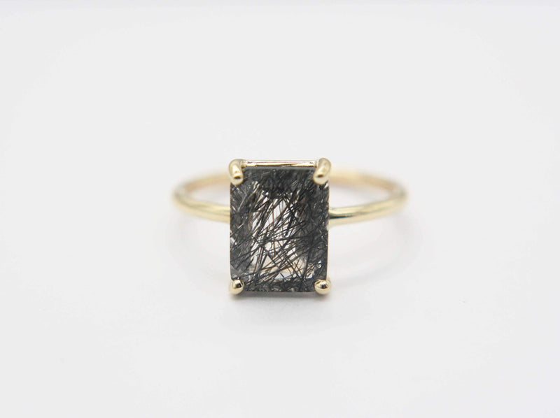 Black Rutilated Quartz Ring