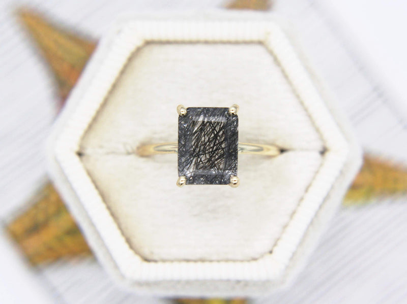 Black Rutilated Quartz Ring