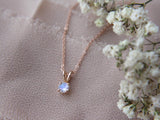 Moonstone Necklace, 4mm Round Faceted