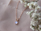 Moonstone Necklace, 4mm Round Faceted