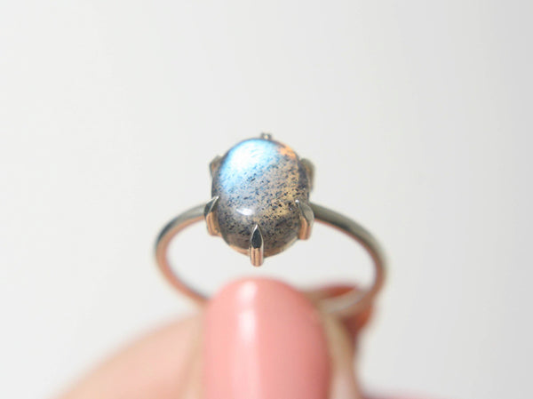 6 Prong Labradorite Ring