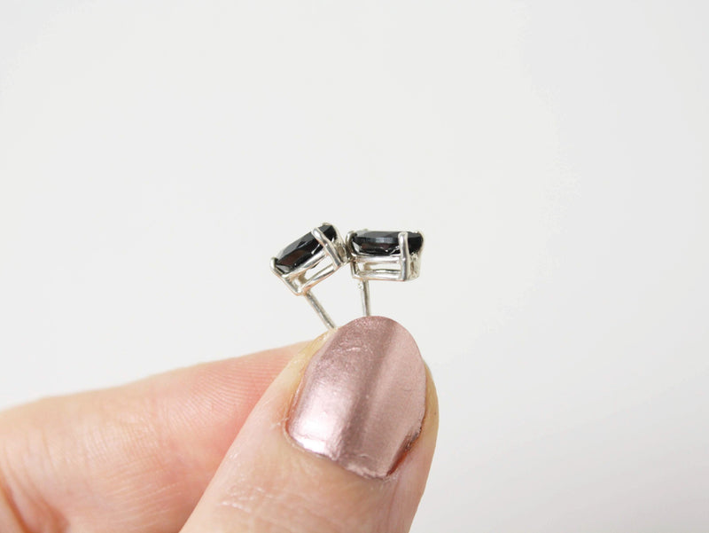 Black Spinel Stud Earrings