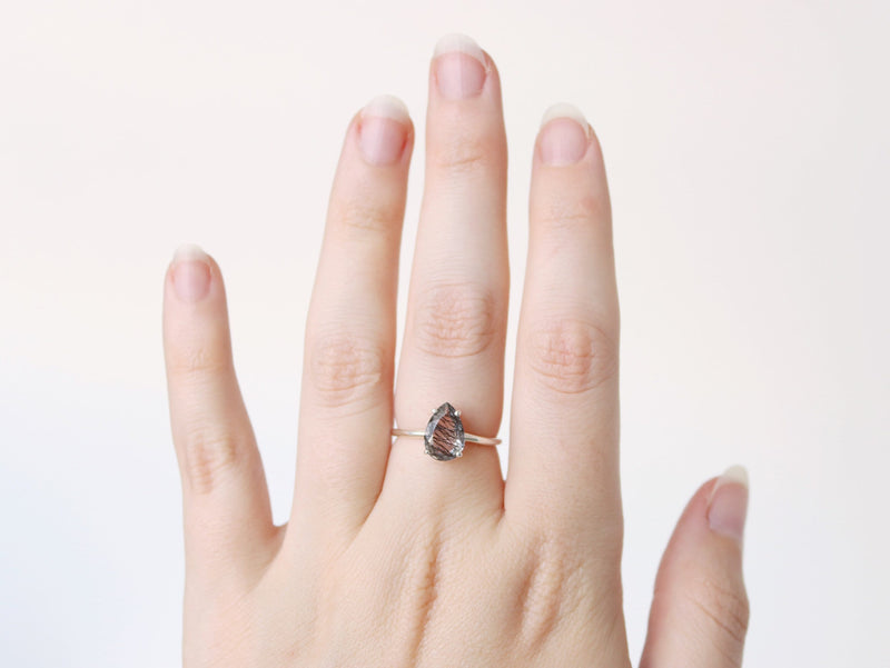 Black Rutilated Quartz Ring