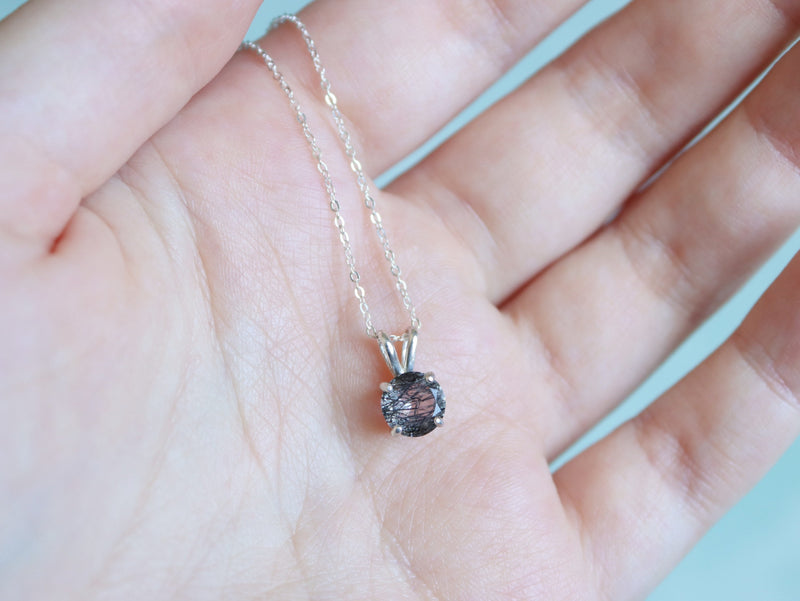 Black Rutilated Quartz Necklace