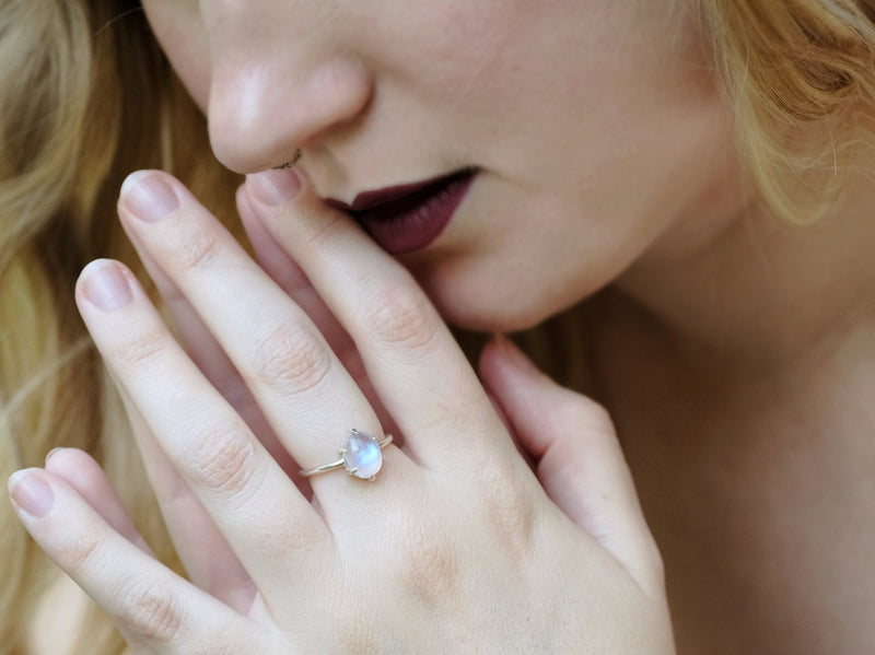 6 Prong Moonstone Ring