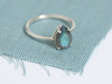 Labradorite Ring, Faceted Pear Shape