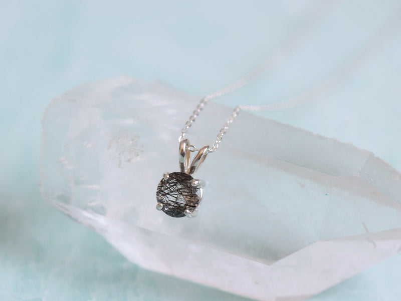 Black Rutilated Quartz Necklace