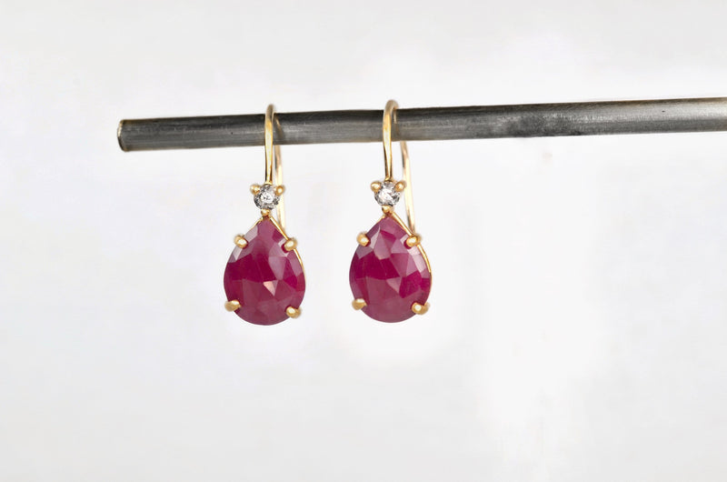 Ruby Teardrop Earrings