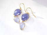 Tanzanite and Chalcedony Dangle Earrings