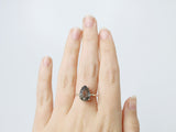Tourmalinated Quartz Ring, 13x9 Pear Cut