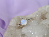 6mm Hexagon Moonstone Ring