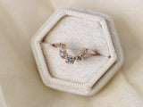 Salt and Pepper Diamond Aura Crown Ring